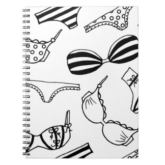 Lingerie Mönster: Underkläder bakgrundsdesign. Anteckningsbok
