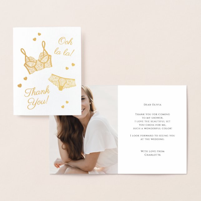 Lingerie Party Möhippa Photo Tack Folierat Kort (Display)