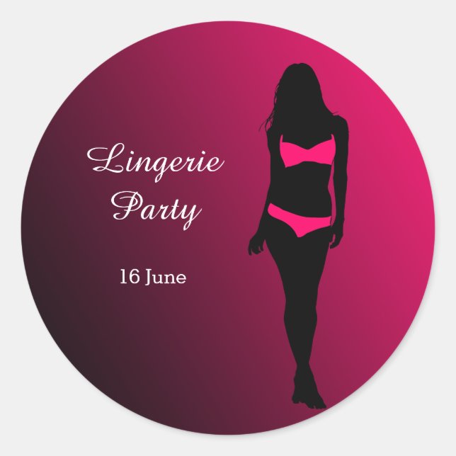 Lingerie Party Runt Klistermärke (Framsida)