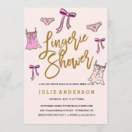 Lingerie Shower // BACHELORETTE PARTY-inbjudan Inbjudningar