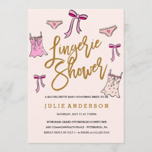 Lingerie Shower // BACHELORETTE PARTY-inbjudan Inbjudningar