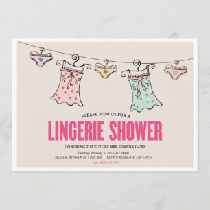 Lingerie Shower Bachelorette Party-Möhippa Inbjudningar