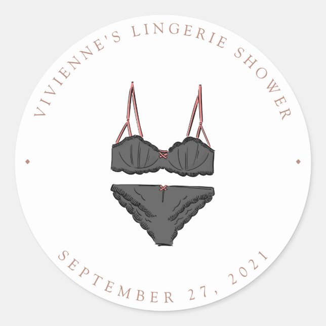 Lingerie Shower Runt Klistermärke (Framsida)