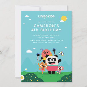 Lingokids-tecken födelsedag inbjudningar