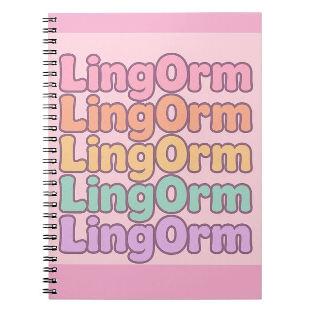 Lingorm Kawaii Bubble Letter Anteckningsbok (Framsidan)