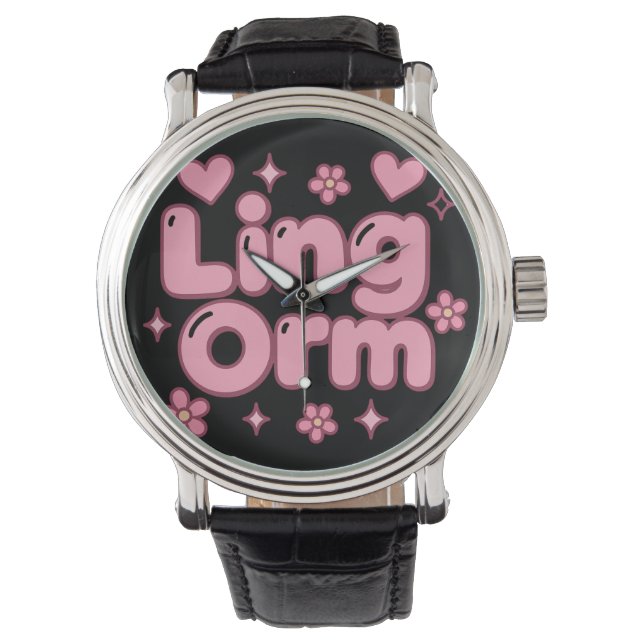 Lingorm Kawaii Bubble Letter Armbandsur (Framsida)