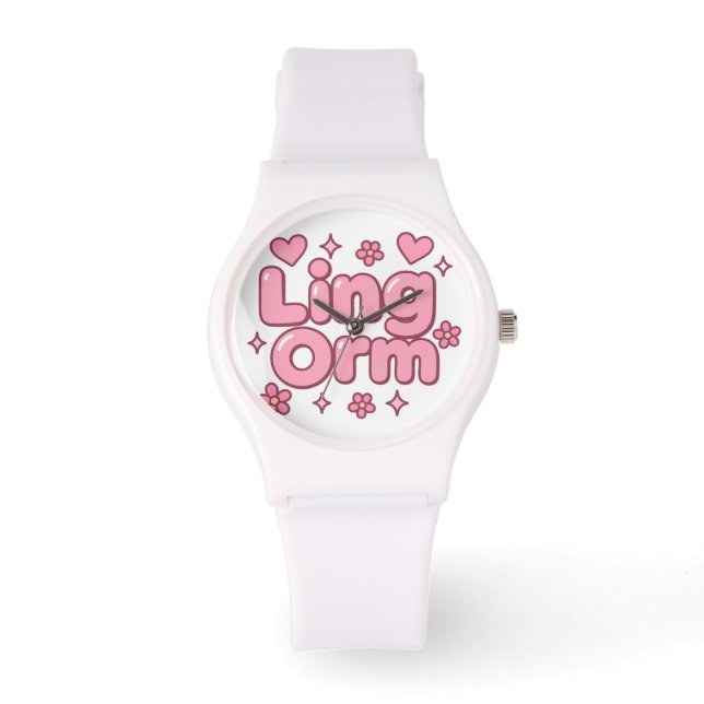 Lingorm Kawaii Bubble Letter Armbandsur (Framsida)