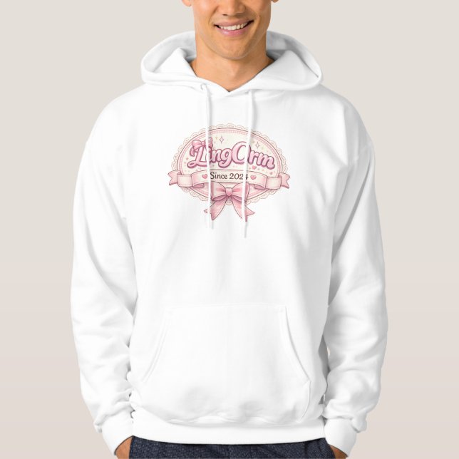 LingOrm Since 2024 Coquette Ribbon Badge Hoodie (Framsida)
