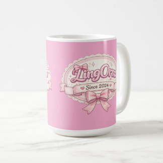 LingOrm Since 2024 Coquette Ribbon Badge Kaffemugg