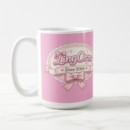 LingOrm Since 2024 Coquette Ribbon Badge Kaffemugg