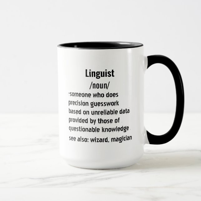 Linguist Definition ger för manar kvinnor Mugg (Höger)