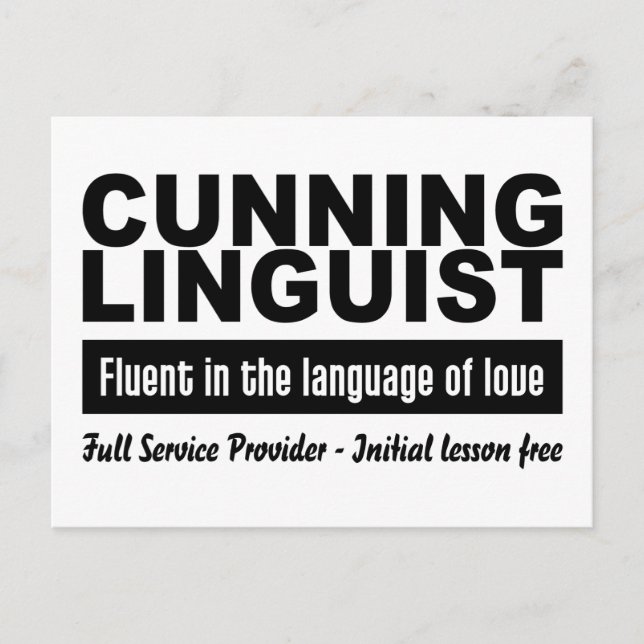 Linguist-vykort, anpassa vykort (Framsida)