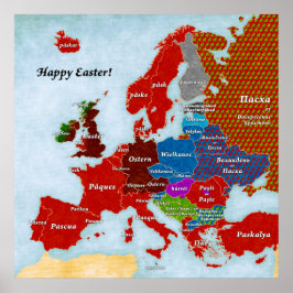 Linguistic Map of Europe: Easter Poster