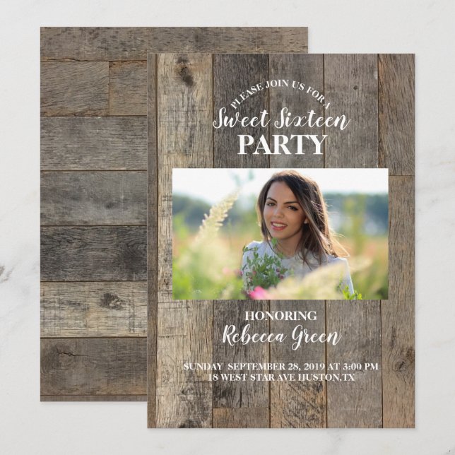 Lingvirke westerna land Sweet sixteen party Inbjudningar (Fram/baksida)