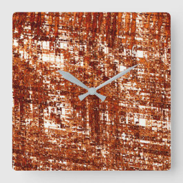 Linhas Cruzadas e entalhe de quadrados enferrujado Fyrkantig Klocka