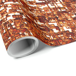 Linhas Cruzadas e entalhe de quadrados enferrujado Presentpapper