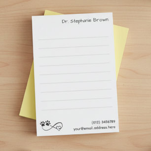 Linjade stora 10x15 cm anteckningar för veterinäre post-it block