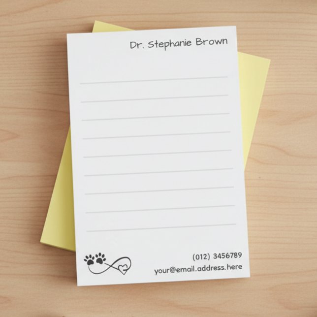Linjade stora 10x15 cm anteckningar för veterinäre post-it block (Professional, practical, and full of heart. Post-it Notes perfect for anyone who loves pets! 🐾❤️)