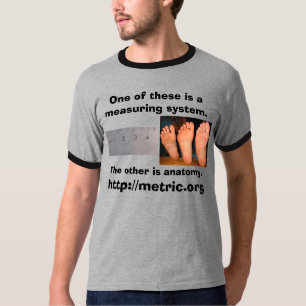 Linjal vs fot t-shirt