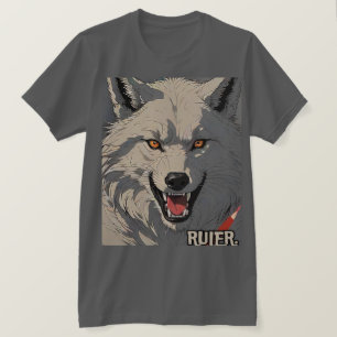Linjalen Aggressiv Varg T-shirt-design för manar T Shirt