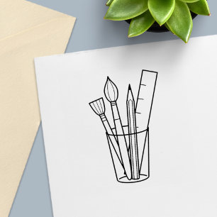 Linjalnätaggregatets ritstiftsartiklar självfärgande stämpel