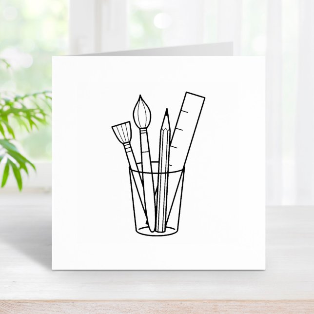 Linjalnätaggregatets ritstiftsartiklar stämpel (Skapare uppladdad)