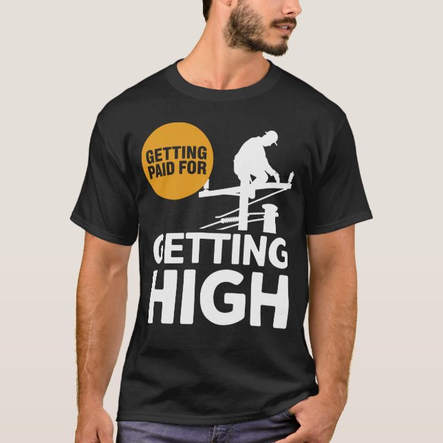 Linjär design blir Betalat för att bli hög T Shirt (Framsida)