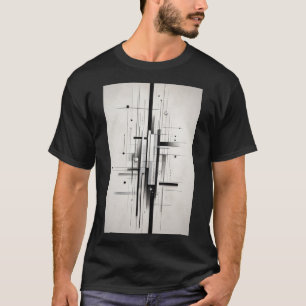 Linjär Harmoni Minimalistisk Abstrakt Linjekonst T Shirt