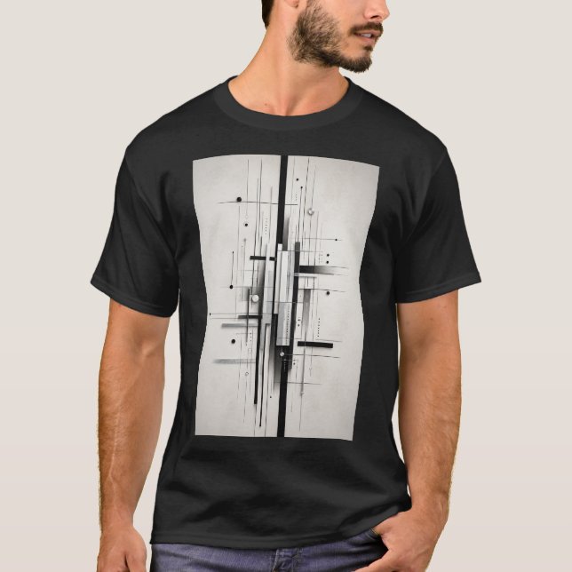 Linjär harmoni | minimalistisk abstrakt linjekonst t shirt (Framsida)