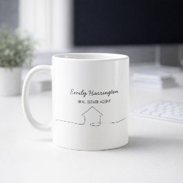 Linjär Konst Neutral Fastighetsmäklare Kaffemugg