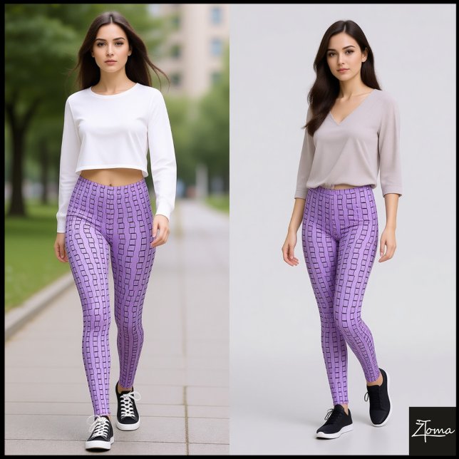 Linjär kvadrat Struktur Leggings (Skapare uppladdad)