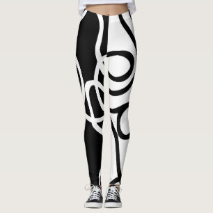 Linjär övertygelse I: Abstrakt svart & vitt Leggings