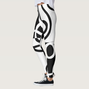 Linjär Övertygelse II: Abstrakt Svart & Vitt Leggings