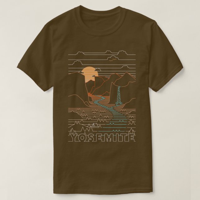 Linjär yosemit Yosemite National Parker Art 2 T Shirt (Design framsida)