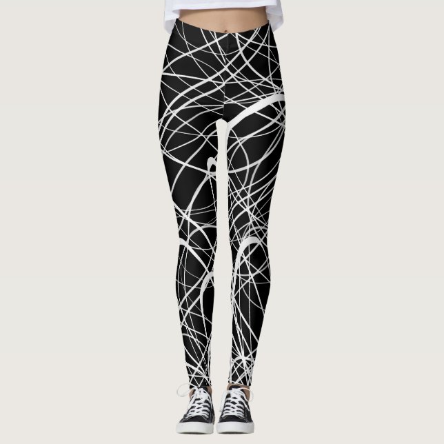 Linjära Abstract1 - Damasker Leggings (Framsida)