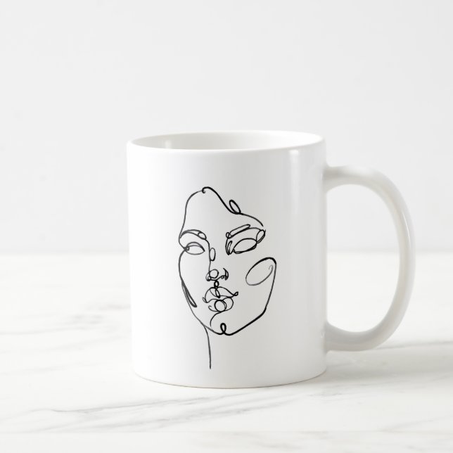 Linjära tankar - Ansikte Kaffemugg (Höger)