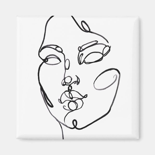 Linjära tankar - Ansikte Magnet (Framsidan)