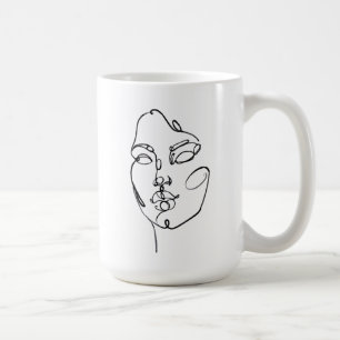 Linjära trådar - Ansikte Kaffemugg