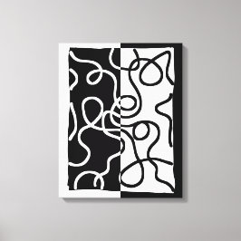 Linjärt besvär I: Abstrakt Black & White Canvastryck
