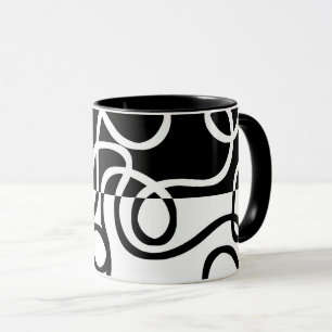 Linjärt besvär I: Abstrakt Black & White Mugg
