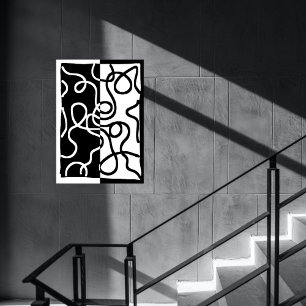 Linjärt besvär I: Abstrakt Black & White Poster