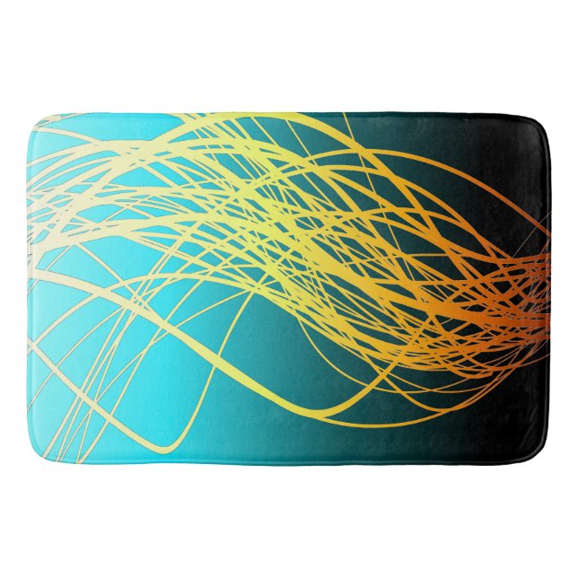 Linjärt flödesblåttguld - badmatta badrumsmatta (Framsidan)