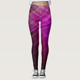 Linjärt Mönster Lila - Leggering Leggings