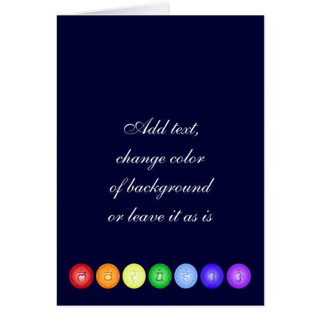 Linje 7 Chakras Hälsningskort (Framsidan)