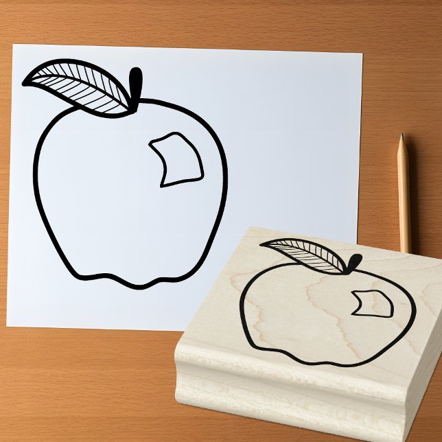 Linje Applekonst för Hantverk och Lärare Stämpel (🍎 Stamp, color, and create with this apple design! 🎨)