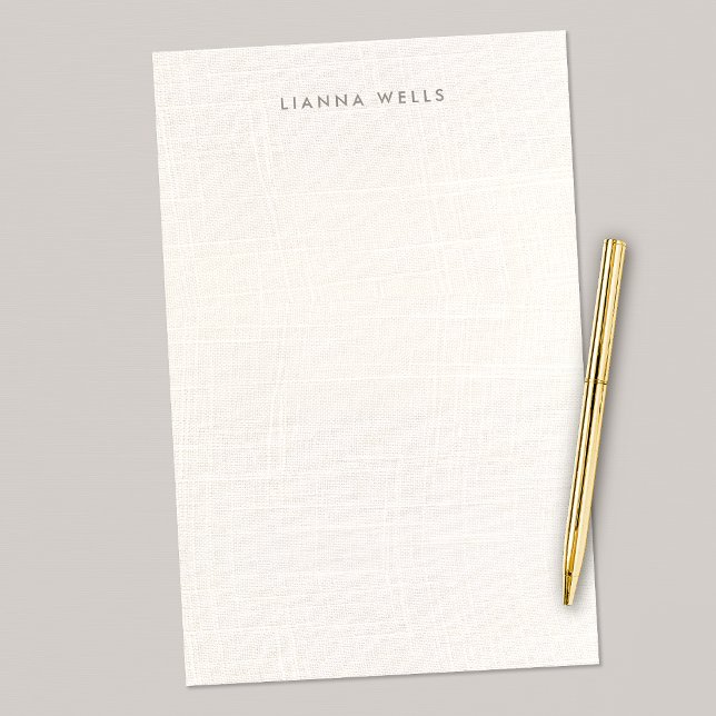 Linje för minimal Personlig för elegant (bild) Brevpapper (Elegant ivory linen background stationery - EXPLORE COLLECTION BELOW)