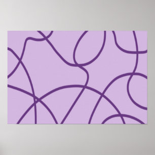 Linje konst i lila poster