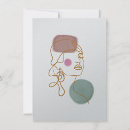 Linje Konst Vacker Ansikte-Platt Välkomstkort Kort