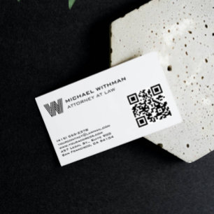 LINJE MONOGRAM MASKULIN QR ADVOKAT REVISOR VISITKORT