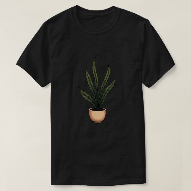 Linje Ormbunksplanta T Shirt (Design framsida)